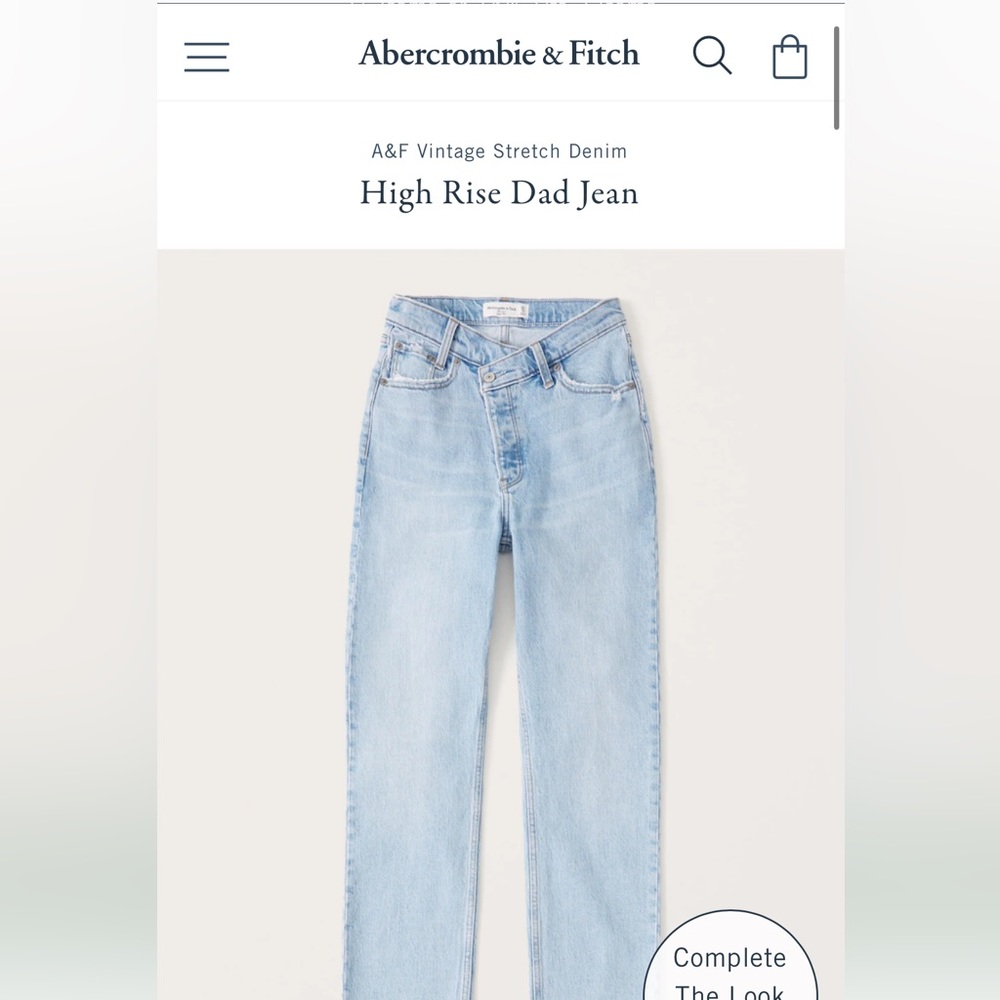 WORN ONCE Dad high rise Abercrombie jeans light wash